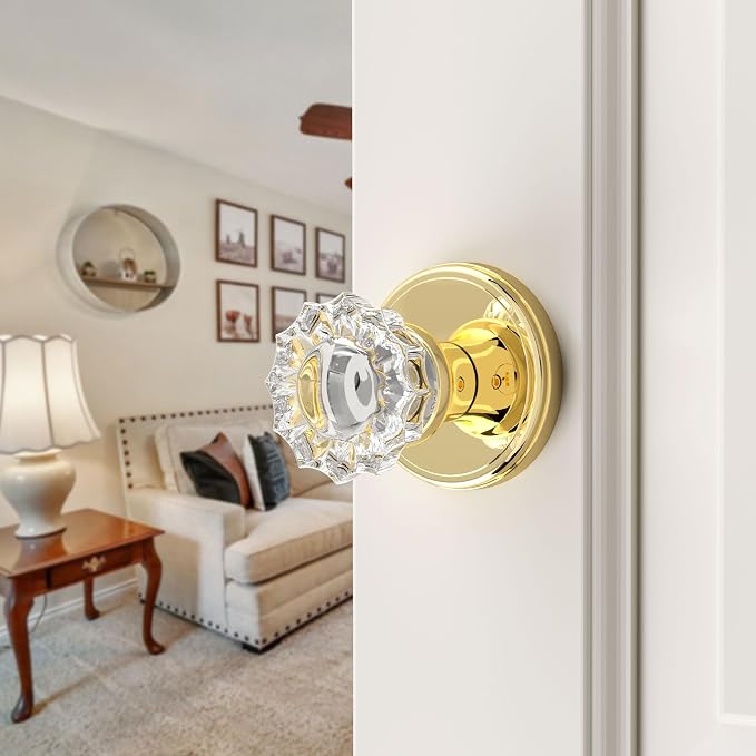 Antique Crystal Door Knobs, Passage Door Knob Interior Glass Door Knob