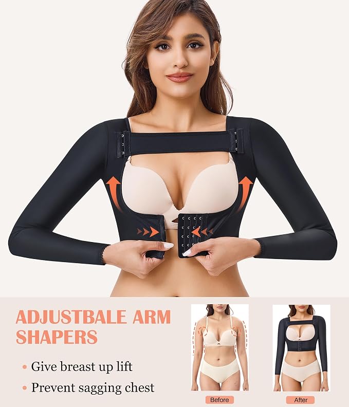 LANCS Women Upper Arm Shaper Post Surgical Compression Sleeves Slimmer Tops | Posture Corrector Vest Shapewear