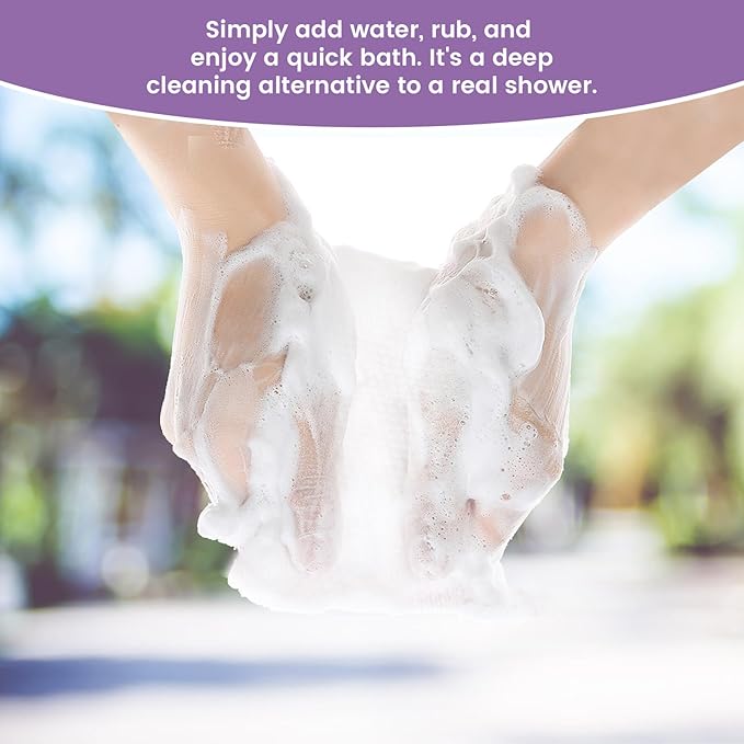 8 Packs XL No Rinse Body Wipes for Adults Bathing, Rinse Free Bathing Shower Wipes for Adults. Soap Infused, Disposable Body wipes for Elderly 200 PCS for Camping, Elderly, Post Surgery, Gym