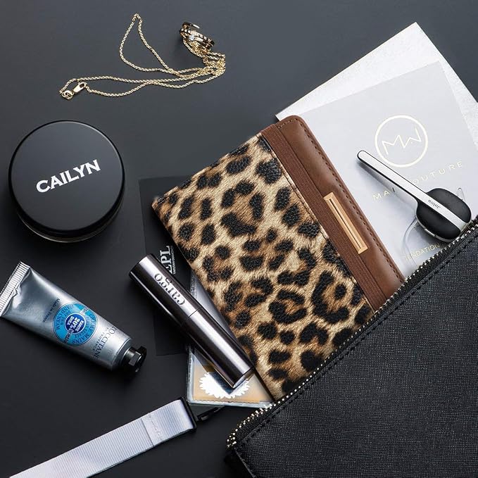 Coco Rossi Passport Holder for Travel Women Slim RFID Passport Cover Wallet | Leopard Travel Essentials, Passport Book Holders, Passport Wallet Case, PU Leather, Cute, Thin, Spliced Design, Cheetah Print