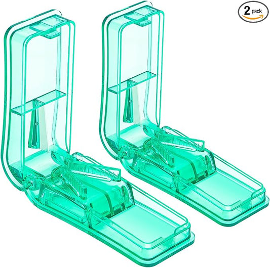 AVIDACE 2PCS Pill Cutter, Professional Pill Splitter for Cutting Small Pills or Large Pills in Half