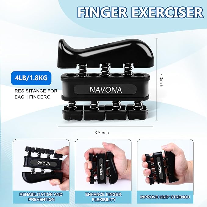 5/10 PCS Grip Strength Trainer Kit, Hand Gripper Strengthener, Forearm Strengthener, Finger Strengthener, Finger Exerciser, Stress Relief Ball,Forearm Workout Ring for Muscle Building and Injury Recover
