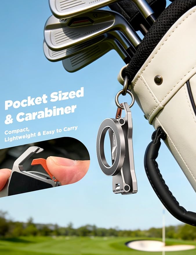 Chfeila Alloy Magnetic Golf Cart Phone Holder for iPhone [Ultra Magnet] Men Golf Gifts for Fathers Day Dad Gifts for Fathers Day Birthday Gift for Men Husband Him Boyfriend Grandpa from Daughter Wife