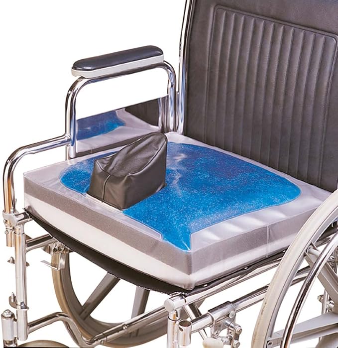 Skil-Care Slide-Guard 18" Gel-Foam Vinyl Cushion, 18" W x 16" D x 3" H - Firm Foundation, Low-Shear Cover, Pommel, 751210