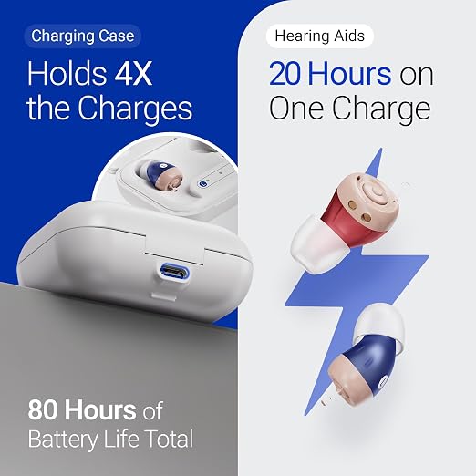 Oricle Standard 2.0 Hearing Aids for Seniors - Oricle Hearing Aids for Adults with Advanced Noise Cancellation - Easy Volume Control with Portable Charging Case