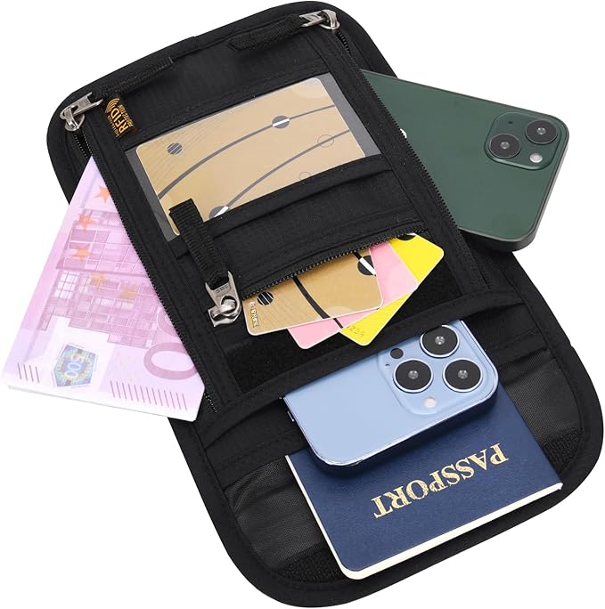 Neck Wallet Lightweight RFID Blocking Waterproof Travel Pouch Passport Wallets for Women Men
