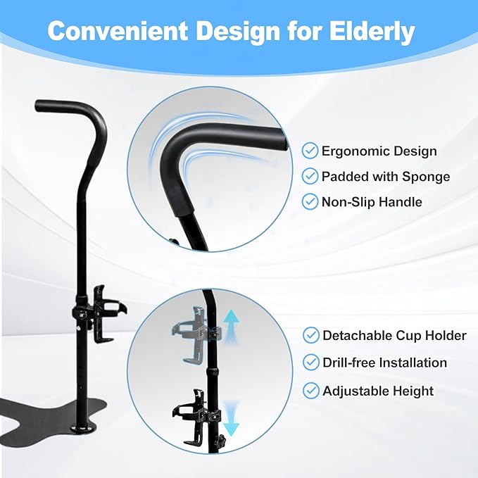 Stand Assist Aid for Elderly, Chair Couch Lift Devices for Seniors Adults, Standing Assistive Aids with Safety Handle & Cup Holder for Disabled, Handicap with Limited Mobility, Hold Up to 350LBS