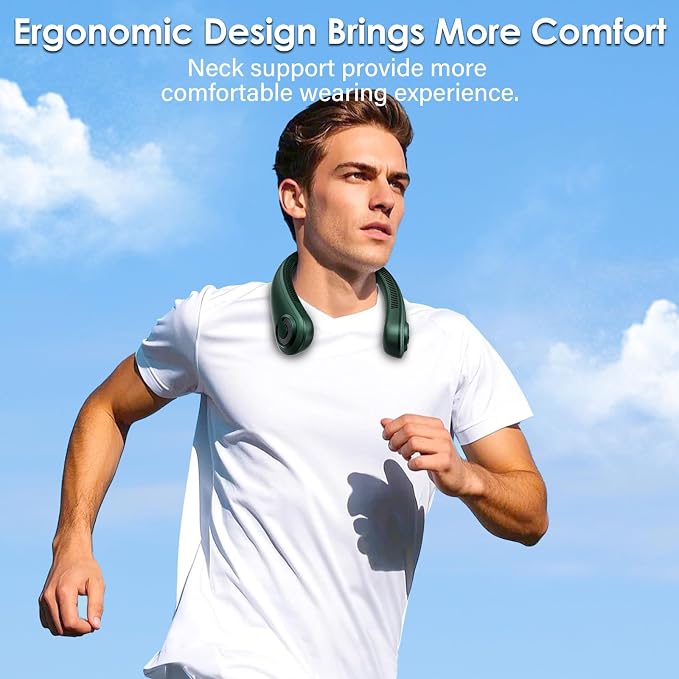 Portable Lightweight Neck Fan with Neck Support, Gifts for Mother's Day & Father's Day, Rechargeable Personal Wearable Cooling Neck Fans for Hot Flashes, Disneyland, Travel, Camping Essentials