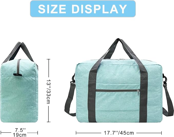 For Spirit Airlines Personal Item Bag 18x14x8 Foldable Carry on Bags for Airplanes Travel Duffel Bags for Women and Men