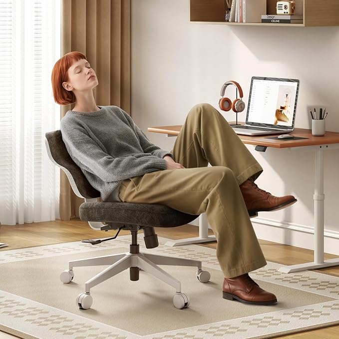 Newtral Freedom-X Criss Cross Chair with Wheels- Multi-Position Cross Legged Office Chair, Laptop Tray Equipped with Anti-Slip Bar, Table Weight Limit 66 LBS