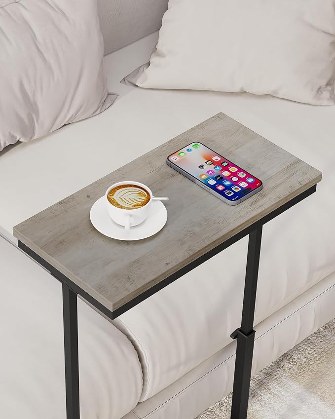 TUTOTAK End Table, Side Table, Tall Couch Table, Sofa Table, Set of 2 | for living Room, Bedroom, Greige TB01BG0832