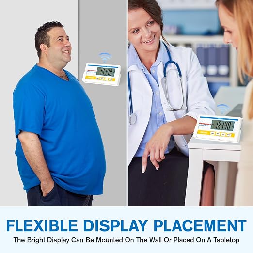 Helsevesen Professional Medical Bariatric Scale, 660 lb/300 kg Capacity, Wireless Digital Bathroom Scales, Low-Profile Heavy Duty Bariatric Scale with Anti-Slip Rubber Mat (DR660WL)