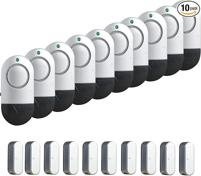 Window Alarm Sensors, Door Alarms for Home Security Loud, 120DB Pool Window and Door Alarms for Kids Safety (10 Pack)