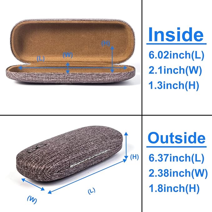 RayLove 3-Pack Hard Shell Eyeglasses Case Large Reading Glasses Hard Case