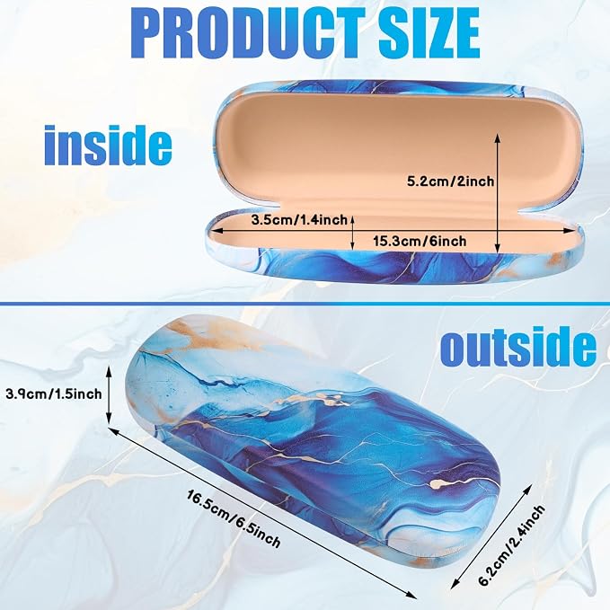 3 Piece Eyeglasses Case，Hard Shell Glasses Case Protective Case with Cleaning Cloth Reading Glasses Case
