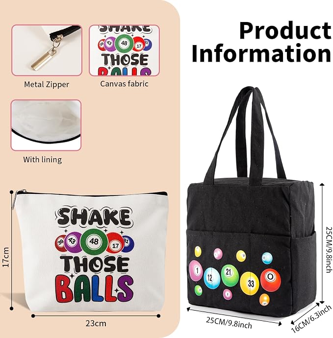 Bingo Bags with Pockets on Clearance,Zipper Bingo Daubers Bags Supplies Accessories,Gifts for Game Lover Gambler Adults Seniors Elderly Set of 2