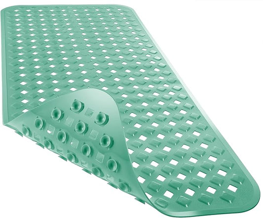 Yimobra Non Slip Bath Mat, Super Strong Suction Cups,34.5"x15.5"Long Tub Mat with Drain Holes, Machine Washable Fast Draining Shower Mats, Bathroom Essentials,MARRS Green