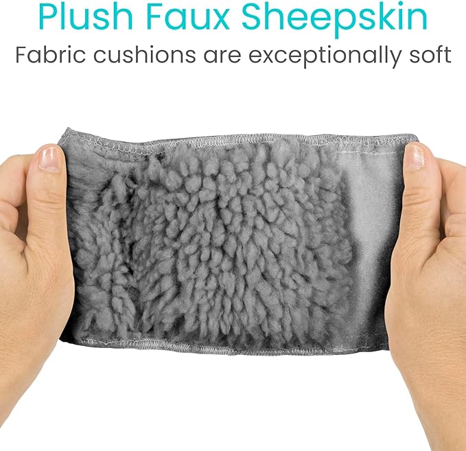 Vive Walker Handle Cushions (2-Pack) Extra Soft Sheepskin Grips - Padded Hand Cover Accessories for Folding Rolling Wheelchair, Rollator Handle, Senior, Elderly Grippers - Foam Padding for Disability