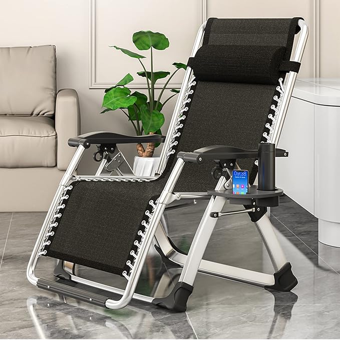 Comfy Folding Recliner Chair -Bedroom Living Room Chairs | Patio Lounge Chair with Removable Cushion for Indoor Outdoor