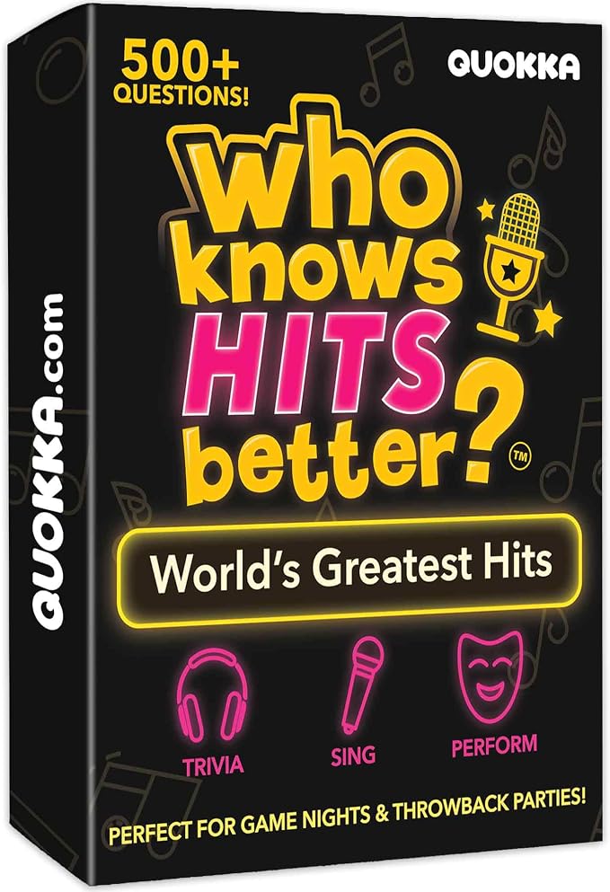 Quokka Who Knows Hits Better? 500+ Questions Music Games – The Ultimate Music Trivia Challenge for Adult & Family Party Games – Fun Singing, Karaoke & Guess-the-Song Game Night for Teens & Girls