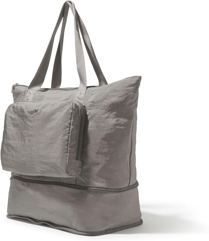 Baggallini Carryall Expandable Lightweight Travel Tote 22" Packable Folding Compact Nylon Washable Weekender w/Luggage Sleeve
