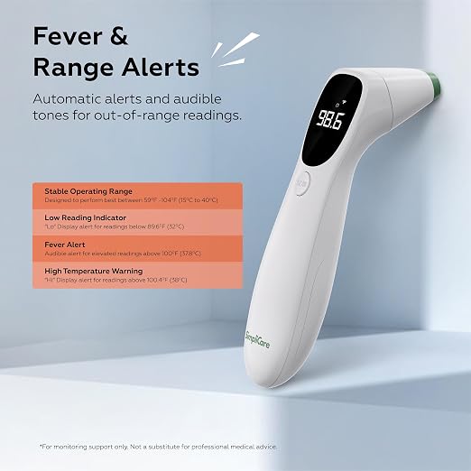 Ear & Forehead Thermometer, FDA Cleared, for Babies & Adults | Ear & Forehead Dual Mode, 1-Second Reading, +/-0.4F Accuracy, 32-Reading Memory, C/F Switch, Auto-Off, Batteries Included