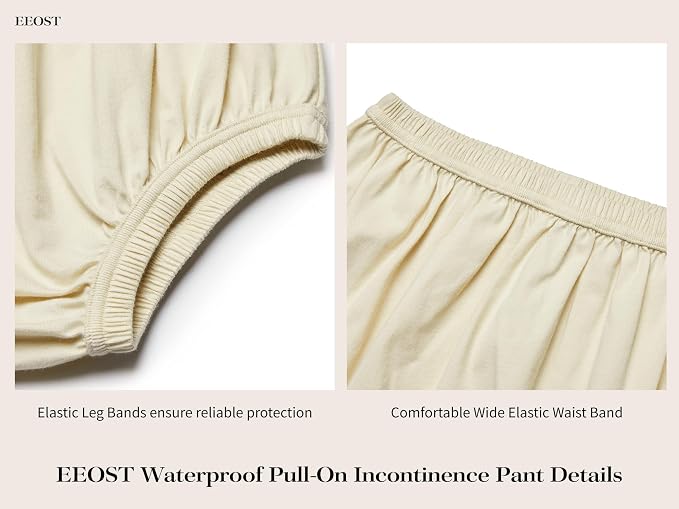 Big Kids Diaper Cover for Incontinence Noiseless Waterproof Bed Wetting Underwear Plastic Pants Over Diapers(Beige, XXS)