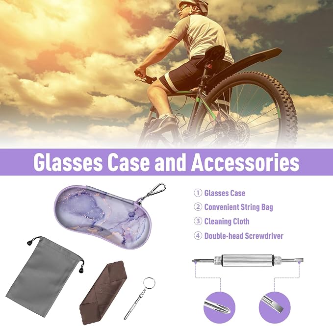 FINTIE Sunglasses Case, Hard EVA Shell Shockproof Sport Glasses Case with Metal Carabiner Travel Zipper Eyeglasses Holder