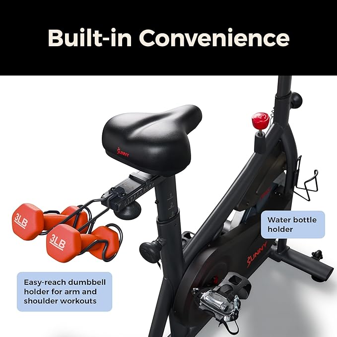 Sunny Health & Fitness ACTIVE Series Smart Exercise Bike with SunnyFit App Connection