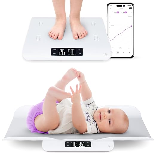 Greater Goods Smart Baby Scale – Bluetooth Digital Infant Scale for Newborns & Toddlers, Automatically Track Growth in gG Baby App, Accurate Even with Movement, 0.1 oz Precision Sensor, 66 lb Capacity