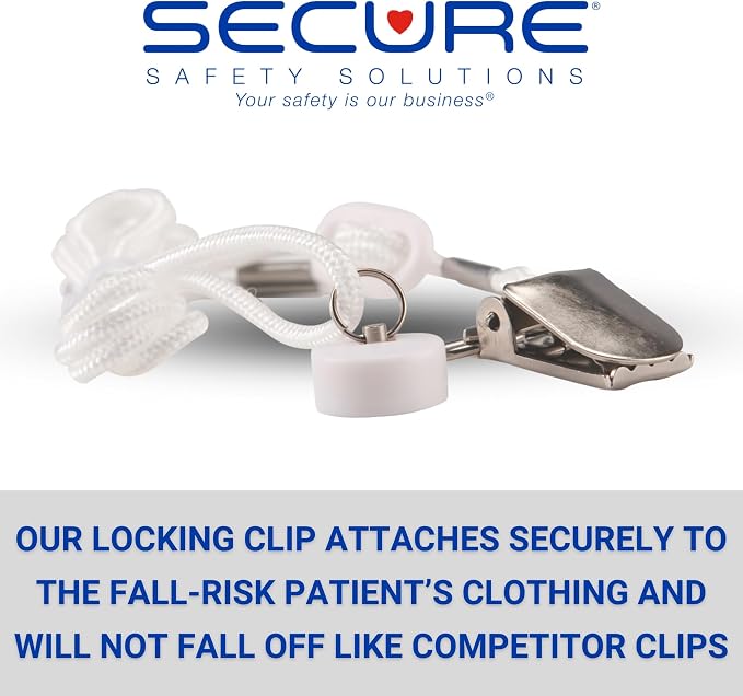 Secure Safety Solutions MAG-3 Magnet Pull Cord Chair & Bed Exit Alarm | Fall Prevention for Dementia Patients, Elderly Adults, Wheelchair Monitor, Caregiver Alert System, Motion Sensor