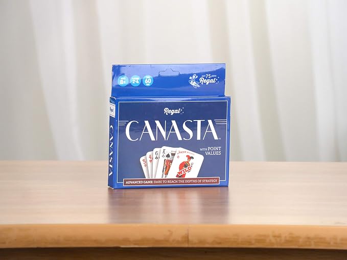 Regal Games Canasta Cards Set for Adults - Rummy Style 2-6 Player Card Games - Fun & Travel Playing Cards for Game Night (2 Decks, 54 Cards Each)