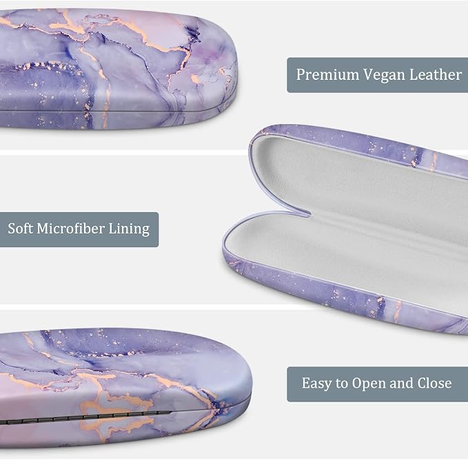 FINTIE Hard Shell Eyeglasses Case, Portable Protective Glasses Cover Eyeglass Holder Box with Cleaning Cloth for Men Women