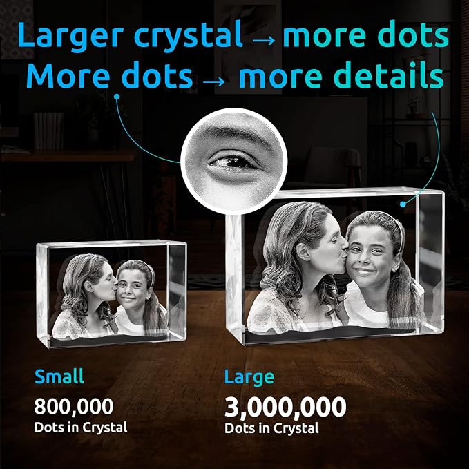 ArtPix 3D Premium Crystal Photo, Personalized Gifts for Women, Wife, Mom, Her, Him, Men, Great Customized Gift With Your Own Photo - Anniversary, Wedding, Birthday