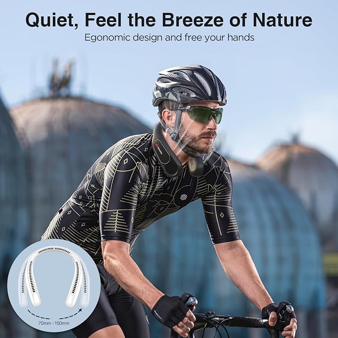 Hotsales Neck Fan, Bladeless Fan That Blows Cold Air, Portable Rechargeable | 6000 mAh Battery, 3 Speeds, Hands Free Wearable Personal Cooling Fan for Men and Women, Travel, Outdoor, USB Rechargeable