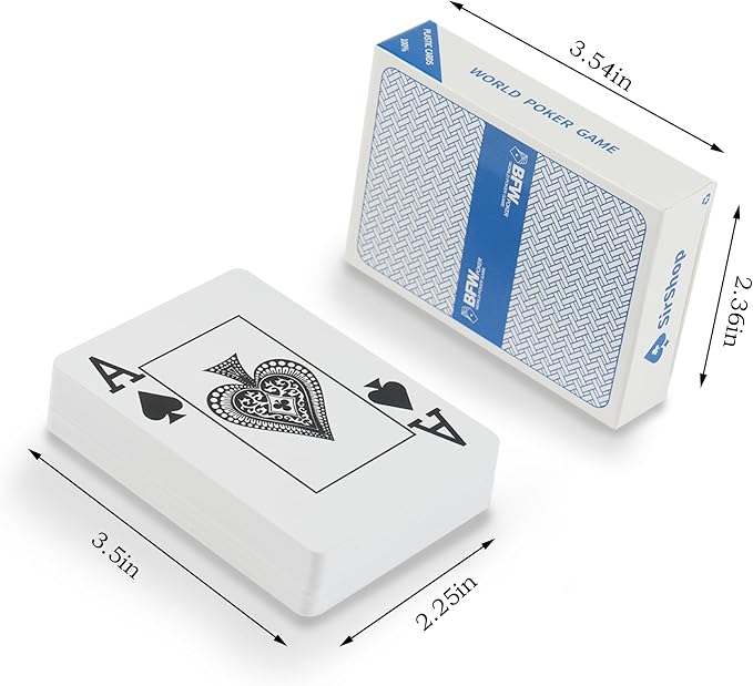 Playing Cards 6 Pack,Waterproof Playing Cards，Large Playing Cards for Adults, Seniors and Low Vision People,Plastic Playing Cards for Blackjack, Euchre, Canasta and Family Game Nights
