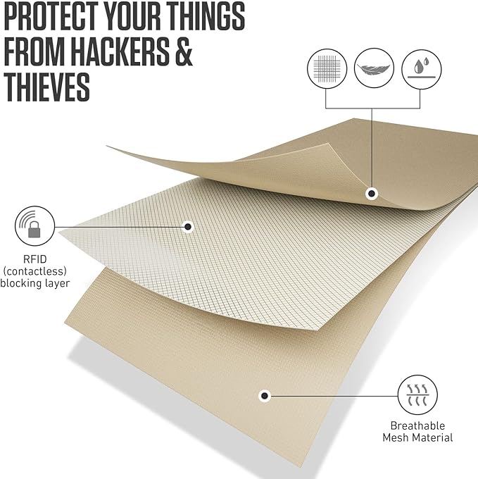 VENTURE 4TH Travel Money Belt, RFID Blocking Passport Holder - Sleek Beige