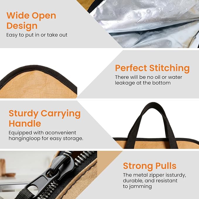 21in BBQ Blanket for Resting Meat, Insulated Meat Resting Bag with Wide Mouth, Ideal for Brisket, Pork Shoulder & Turkey, Smoker Accessories, BBQ Gifts for Men, Dad & Husband