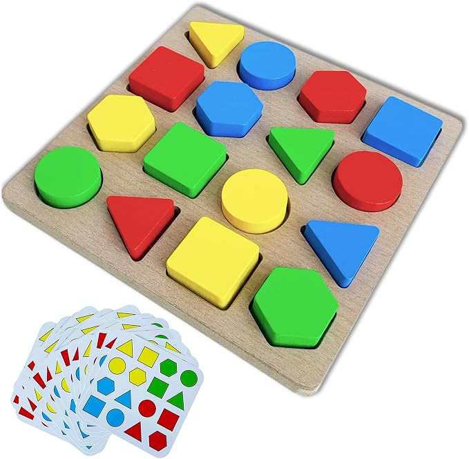 Dementia Products - Alzheimers Activities for Seniors Gifts for People with Dementia Easy Shapes Memory Activities for Elderly Geometric Cognitive Matching Puzzles