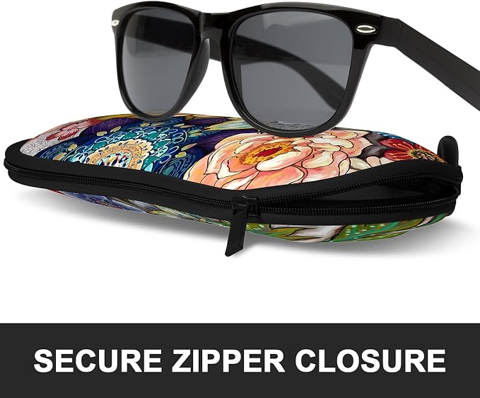 Sunglasses Soft Case, Ultra Light Portable Neoprene Zipper Glasses Case for Men Women