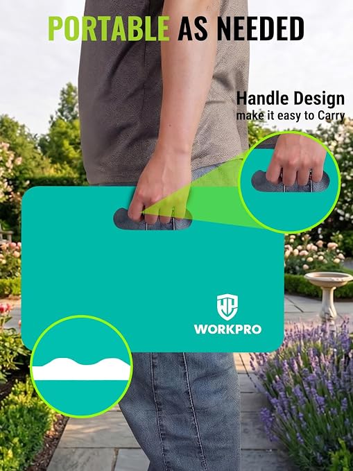 WORKPRO Extra Thick Kneeling Pad, Robin's Egg Blue, 17.5 x 11 x 1.5 in | Soft NBR Foam Cushioning for Knee, Large Foam Kneeler Mat, For Gardening, Bathing Baby, Exercise, Workout Supplies, 1 Pack