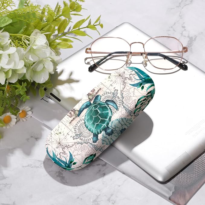 Glasses Case Hard Shell,Portable Protective Eyeglasses Case, Eyeglass Holder Box with Cleaning Cloth, for men women