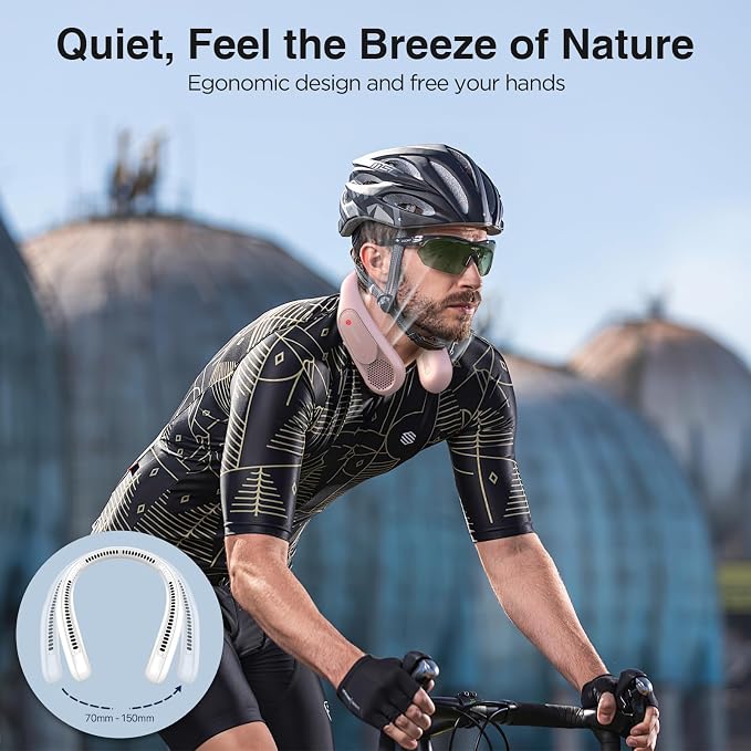 Hotsales Neck Fan, Bladeless Fan That Blows Cold Air, Portable Rechargeable | 6000 mAh Battery, 3 Speeds, Hands Free Wearable Personal Cooling Fan for Men and Women, Travel, Outdoor, USB Rechargeable