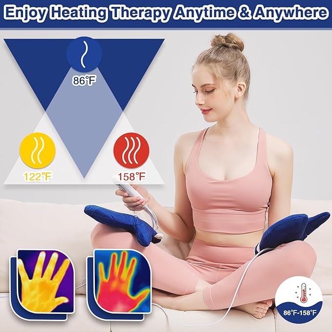 Heated Gloves for Arthritis Hands - Electric Heating Mittens 30s Fast Heat Therapy for Carpal Tunnel Pain Relief - Hand Heating Pad Treatment Wrist Fingers 10-90Min Auto Shut Off & 86℉-158℉ Temp