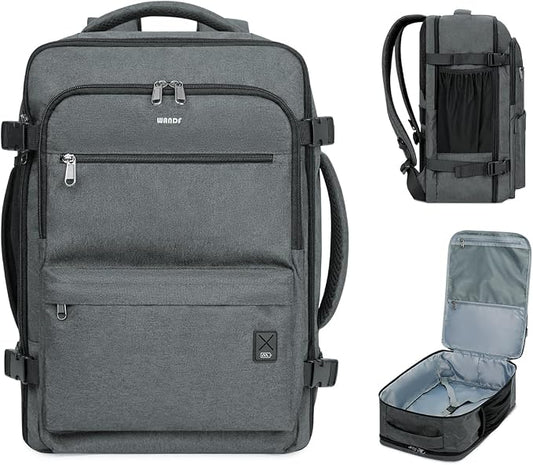 WANDF Travel Backpack For Spirit Airlines Personal Item Bag 18x14x8 with Wet Pocket, 17 Inch Laptop Backpack for Men Women（Grey）