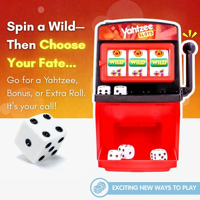 JOY FOR ALL Yahtzee Slots Game - Senior Friendly Dice & Slot Machine Combo - Easy to Read Score Sheet - Cognitive Activity for Older Adults & Families