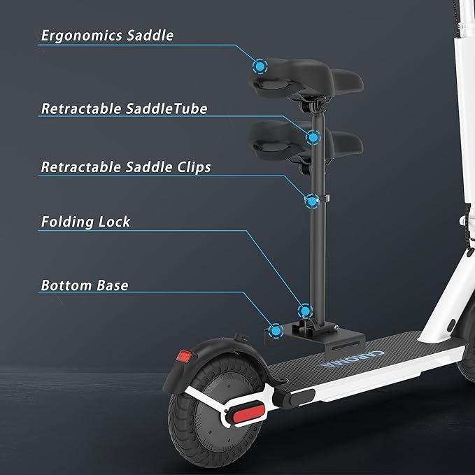 Caroma Electric Scooter with Seat Option,500/350W Motor Up to 25/20 Miles Range & 25/20 MPH Speed,9" Tires,Adjustable Electric Scooter for Adults,Foldable Commuting