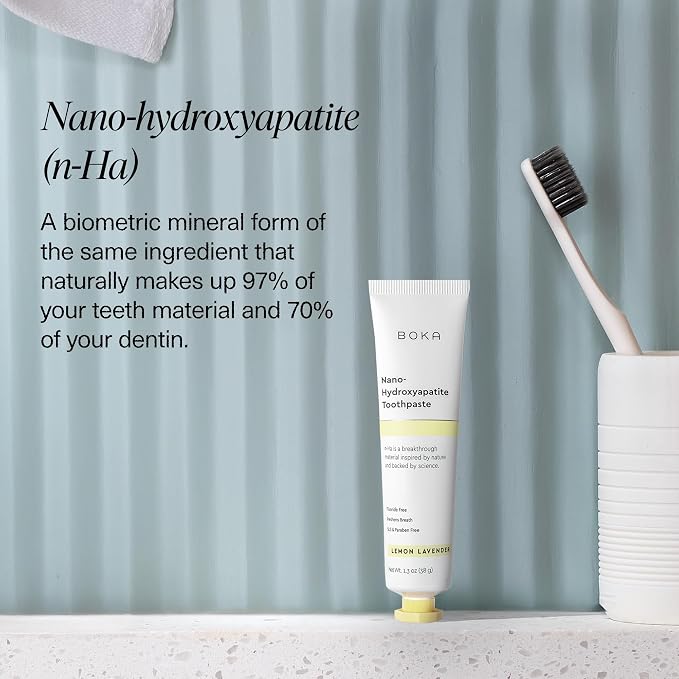 Boka Fluoride Free Toothpaste, Nano Hydroxyapatite Toothpaste, Appropriate for Sensitive Teeth - for Adult Oral Care - Lemon Lavender Flavor, 1.3 Fl Oz 2Pk