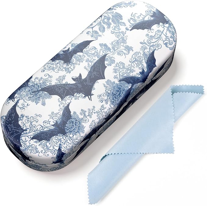 Hard Shell Leather Sunglasses Case,Classic Fashionable Cute Large Glasses Case for Women Men,Sunglass Eyeglasses