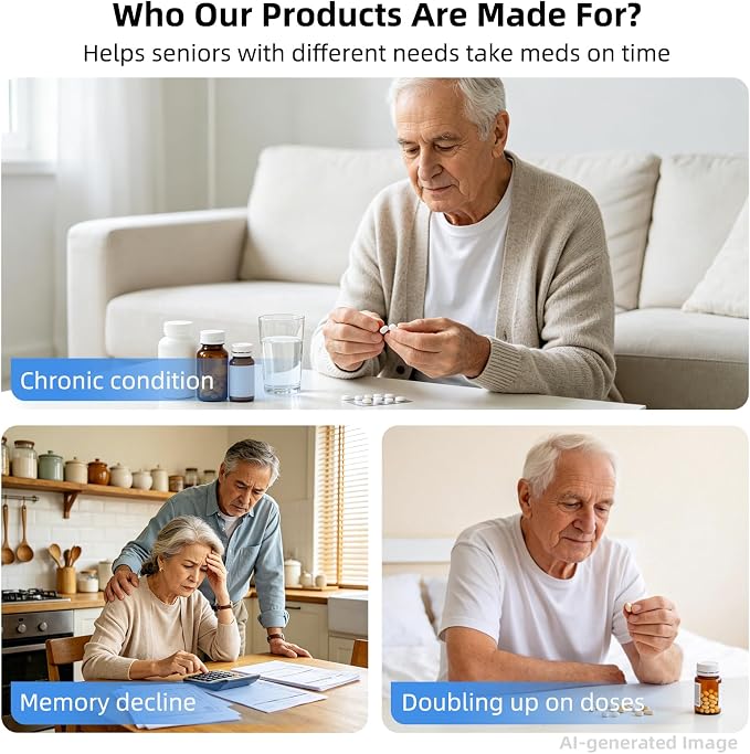 JULOS WiFi Automatic Pill Dispenser with Remote App Monitoring for Elderly | Adherence Tracking Medication History, Up to 9 Alarms, Sound & Light Reminders, for Seniors, Dementia & Alzheimer's Care